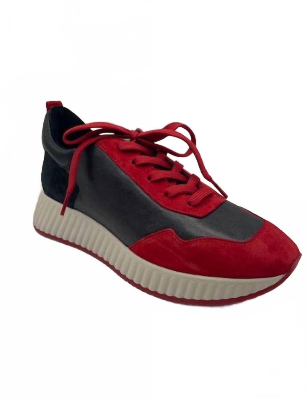 NEW SOFTWAVES women's aki sneakers in ferarri/black